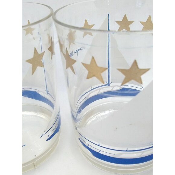 Vtg. Nautical Themed 1985 Thermo Serv Edgar Watkins Acrylic Plastic 4 Cups - Picture 4 of 11